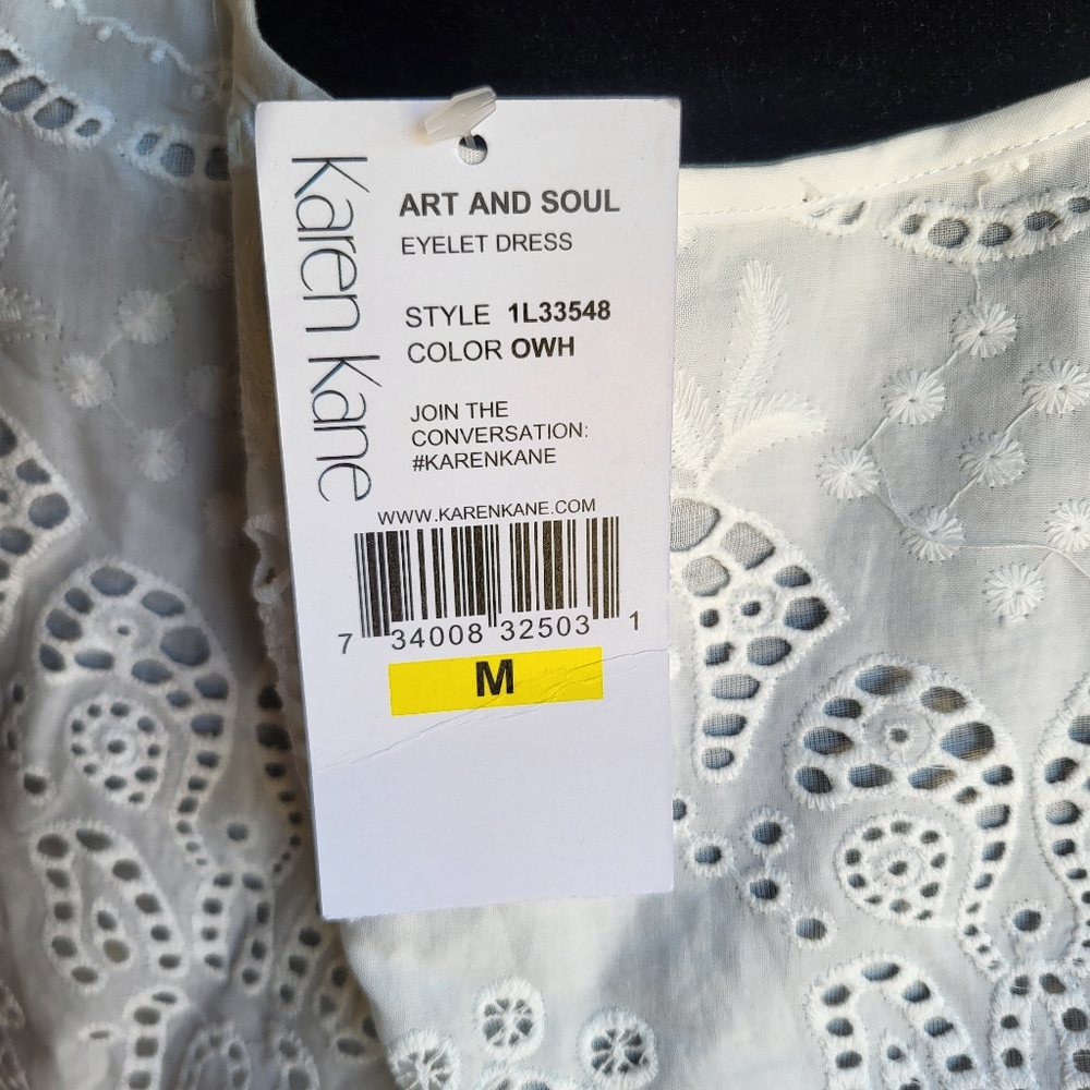 Cottagecore Art And Soul Eyelet Dress Sz M Karen Kane Western Boho Cottagecore - Picture 9 of 9